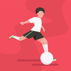 Flat illustration of playing football