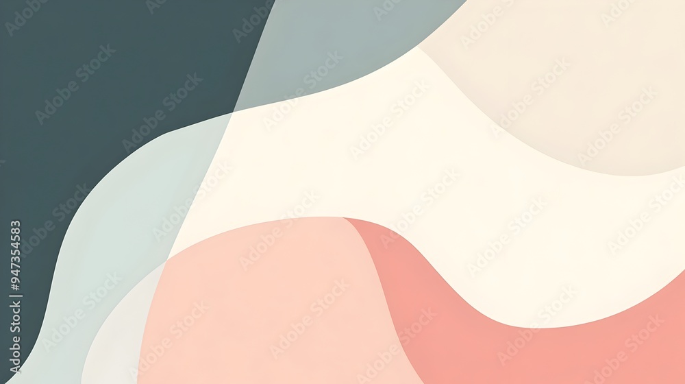 Poster A of a minimal and elegant pastel design featuring gentle curves on the sides creating an open space in the center for presentation or content display