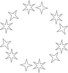 Stars various arranged in a circle. Decoration elements