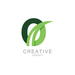 Fototapeta premium Modern Green O Logo for Creative Agency Design 