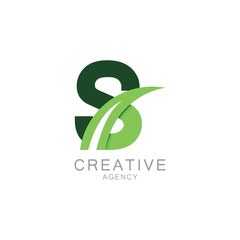 Modern Green S Logo for Creative Agency Design
