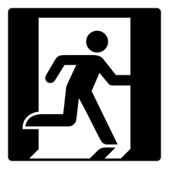 ISO emergency and first aid safety signs_emergency exit (right hand)_symbol and pictogram only_black and white edition