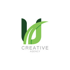 Modern Green U Logo for Creative Agency Design

