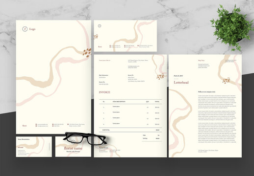 Cream and Pink Stationery Set