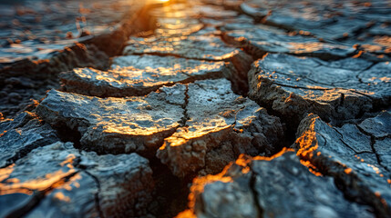 Fototapeta premium Dirt with dry and cracked soil background
