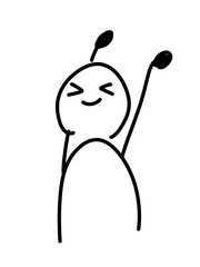 伸びをする人のゆるいイラスト