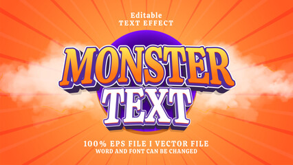 editable monster text effect.typhography logo