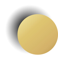 Gold paper circle and shadow. Element for design