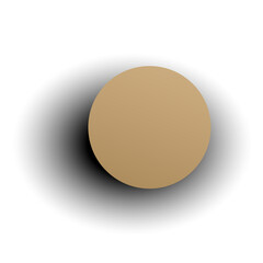 Gold paper circle and shadow. Element for design