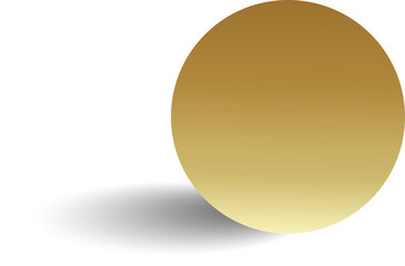Gold paper circle and shadow. Element for design