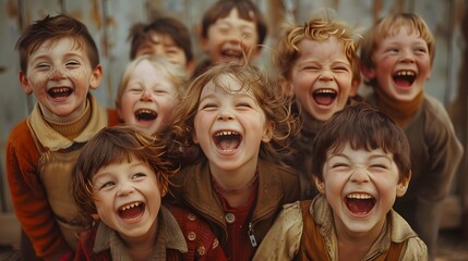 Fototapeta premium Children Laughing Together.