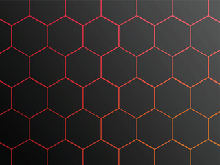 seamless hexagon pattern red background