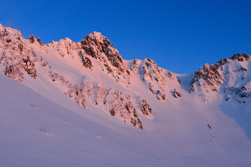 千畳敷のモルゲンロート（朝焼け）