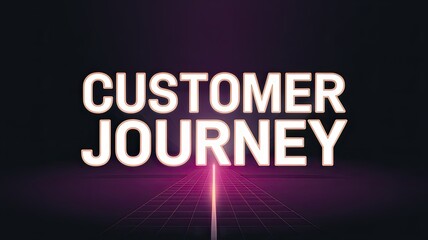 Obraz premium Customer Journey Concept with Neon Light Effects