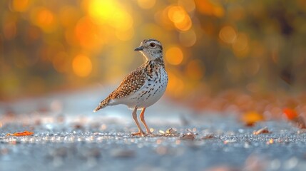 Dancing Jack Snipe on Road: Rare Photo of Lymnocryptes Minimus