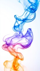 Fototapeta premium Colorful smoke swirling elegantly, creating a dynamic and abstract composition that captivates the imagination.