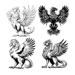 Naklejka premium icon sheet black and white illustrations about the supernatural, about the supernatural