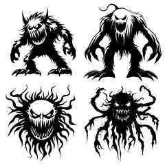 Fototapeta premium icon sheet black and white illustrations about the supernatural, about the supernatural