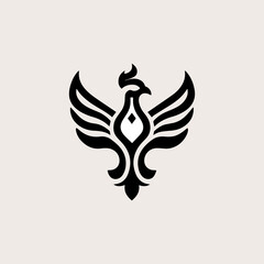 simple minimalist garuda bird logo