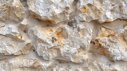 Naklejka premium Limestone: This calcium carbonate-rich sedimentary rock is used in building materials, cement production, and as a fundamental raw material in the chemical industry. 