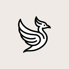 simple minimalist garuda bird logo