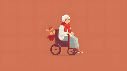 Elderly Caregiver Illustration Logo