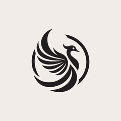 simple minimalist garuda bird logo