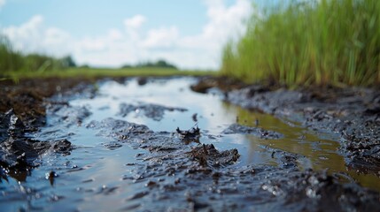 Peat: Accumulated decayed organic material in wetlands, used as a soil conditioner and fuel. Vital for carbon storage, aiding in climate change mitigation.
