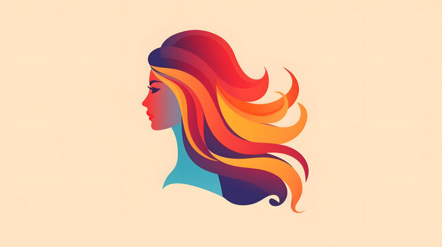 hair stylist illustration logo