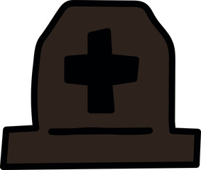 Obraz premium Dark Tombstone Vector with Cross for Halloween and Gothic Designs