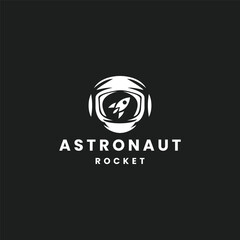 Astronaut rocket logo icon design template vector illustration
