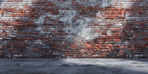 Obraz premium 3D rendering of a weathered vintage brick wall background