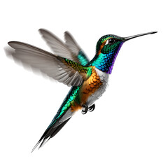 Fototapeta premium Fantasy hummingbird on transparent background