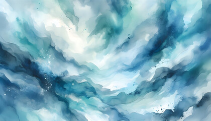 Obraz premium Aqua blue watercolor abstract background