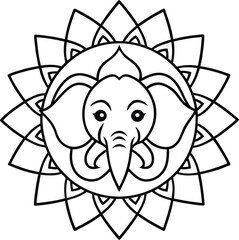 Ornamental set with animal, mandala vector. Element for design and Declaration.