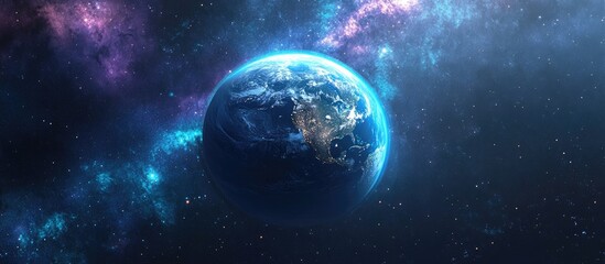 Planet Earth in space depicted in 3D cartoon rendering