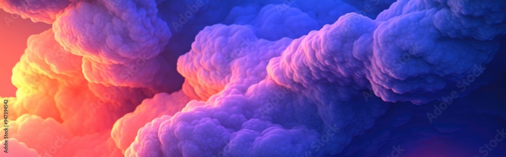 Aufkleber 3D cartoon rendering featuring a creative arrangement of fractal clouds serving as a complementary graphic for themes of the universe cosmos astronomy science and education