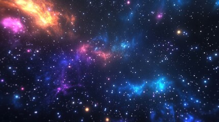Naklejka premium High definition star field background in 3D cartoon rendering Colorful outer space texture of a starry night sky