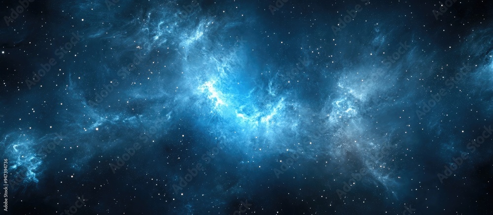 Aufkleber blue cosmic nebula in 3d cartoon rendering high quality photo