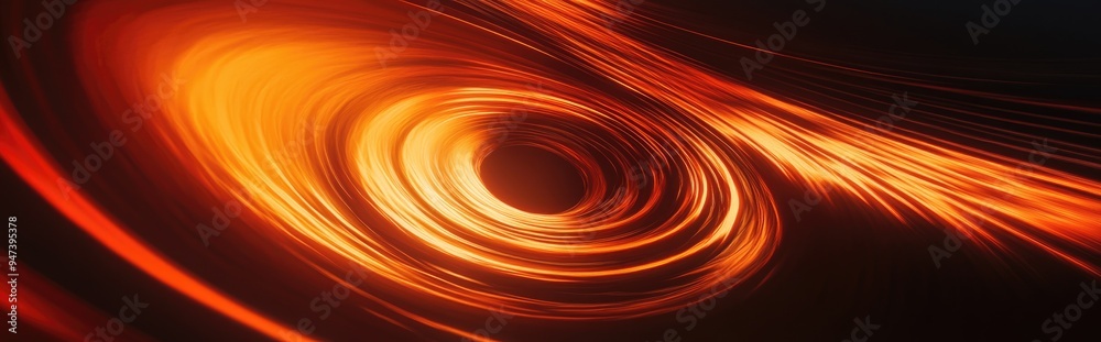 Poster Black hole with circle spin effect in a 3D cartoon rendering abstract background