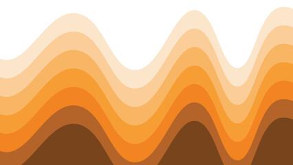 Orange wave paper cut abstract background for backdrop or presentation