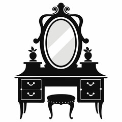 Dressing-table Black silhouette