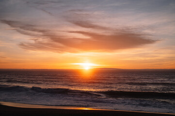 Naklejka premium sunset on the beach