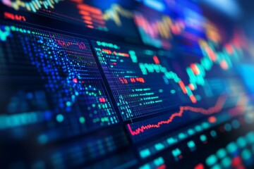 Obraz premium a financial news broadcast on a screen, with stock market updates and expert analysis, symbolizing the global impact and influence of the stock market on daily life