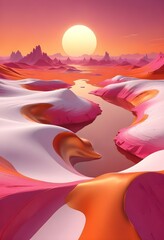 Comic style, Smooth, curved white surfaces with gentle shadows in a twilight setting, creating a minimalist, abstract landscape with a hint of purple sky., graphic illustration, comic art graphic nove