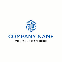 AT letter logo in the form of hexagons and cube logos with letter designs for corporate identity