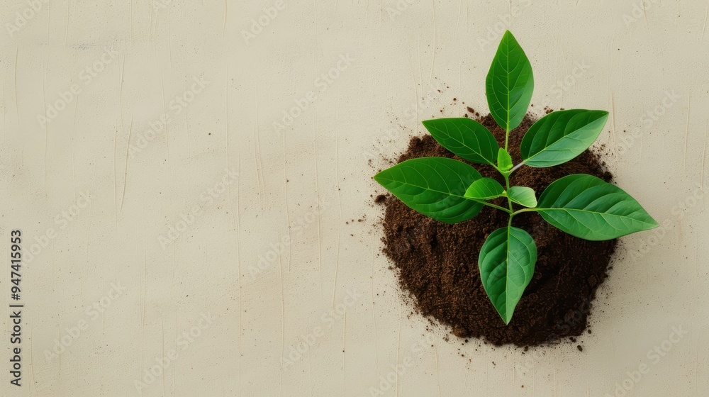 Poster a conceptual image illustrating the concept of business growth through the metaphor of plants multip