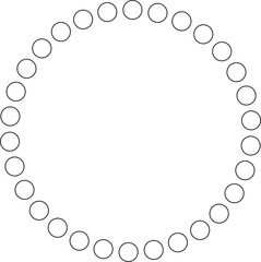 Dotted line circular round frame, symbol, icon
