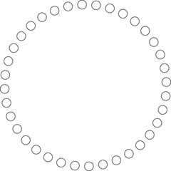 Dotted line circular round frame, symbol, icon