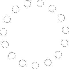 Dotted line circular round frame, symbol, icon